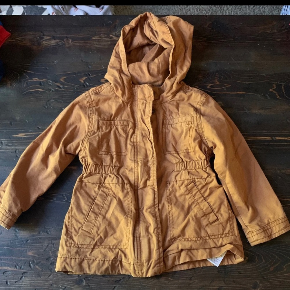 Hooded twill utility jacket